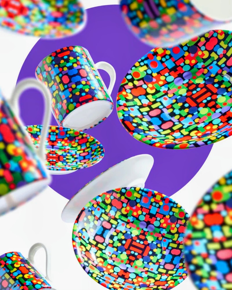 2 Bone China Espresso Mugs and Saucers