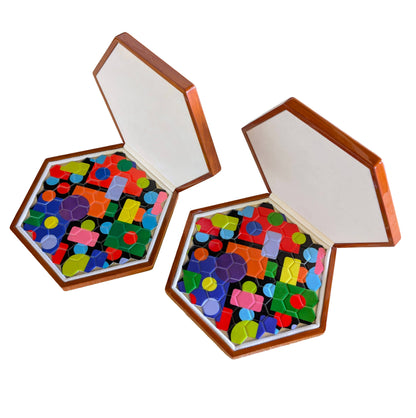 Custom made Ceramic Hexagon Jigsaw Puzzle